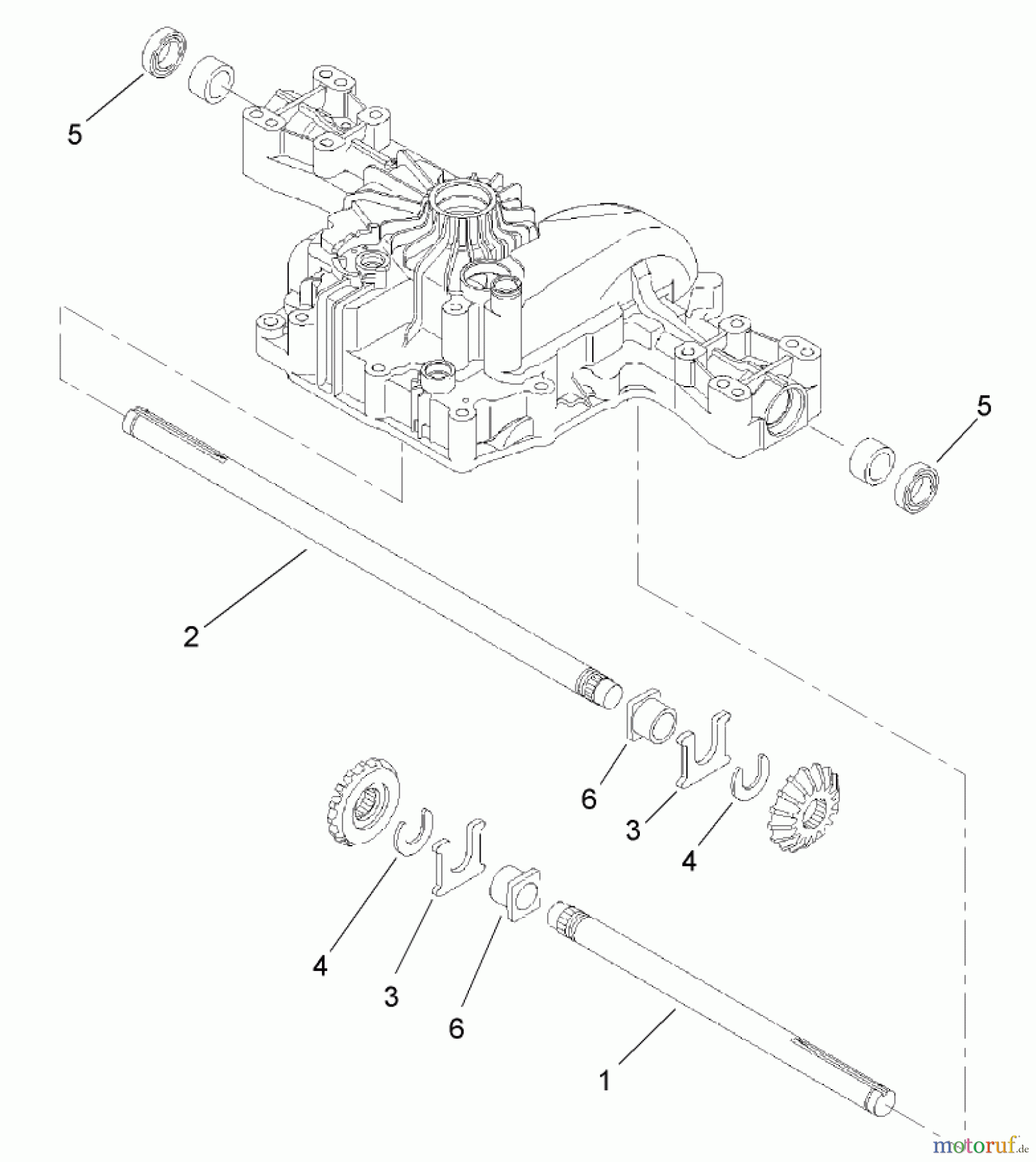  Toro Neu Mowers, Lawn & Garden Tractor Seite 1 74582 (DH 210) - Toro DH 210 Lawn Tractor, 2007 (270000001-270999999) AXLE SHAFT ASSEMBLY TRANSMISSION ASSEMBLY NO. 104-2889