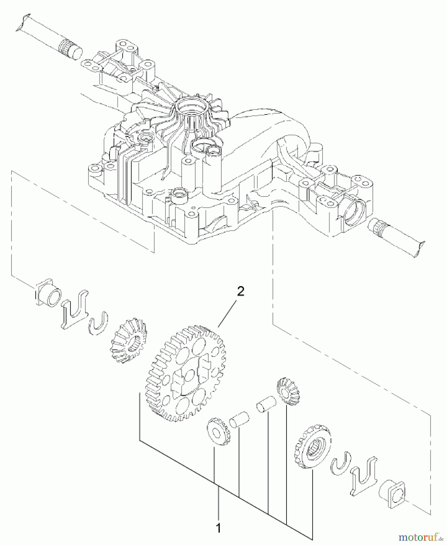  Toro Neu Mowers, Lawn & Garden Tractor Seite 1 74582 (DH 210) - Toro DH 210 Lawn Tractor, 2007 (270000001-270999999) DIFFERENTIAL GEAR ASSEMBLY TRANSMISSION ASSEMBLY NO. 104-2889