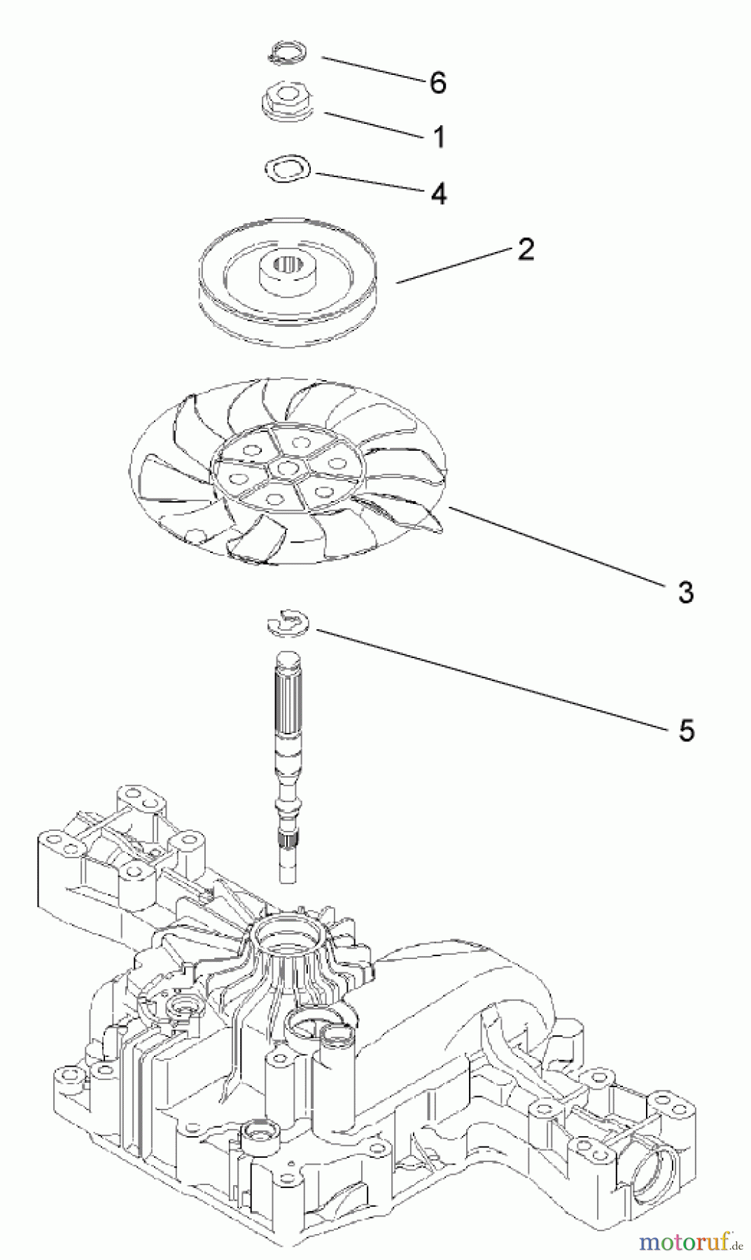  Toro Neu Mowers, Lawn & Garden Tractor Seite 1 74582 (DH 210) - Toro DH 210 Lawn Tractor, 2007 (270000001-270999999) FAN PULLEY ASSEMBLY TRANSMISSION ASSEMBLY NO. 104-2889