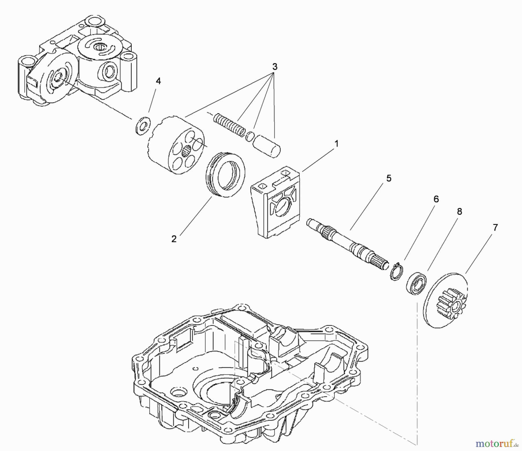  Toro Neu Mowers, Lawn & Garden Tractor Seite 1 74582 (DH 210) - Toro DH 210 Lawn Tractor, 2010 (310000001-310999999) MOTOR SHAFT ASSEMBLY TRANSMISSION ASSEMBLY NO. 114-3155