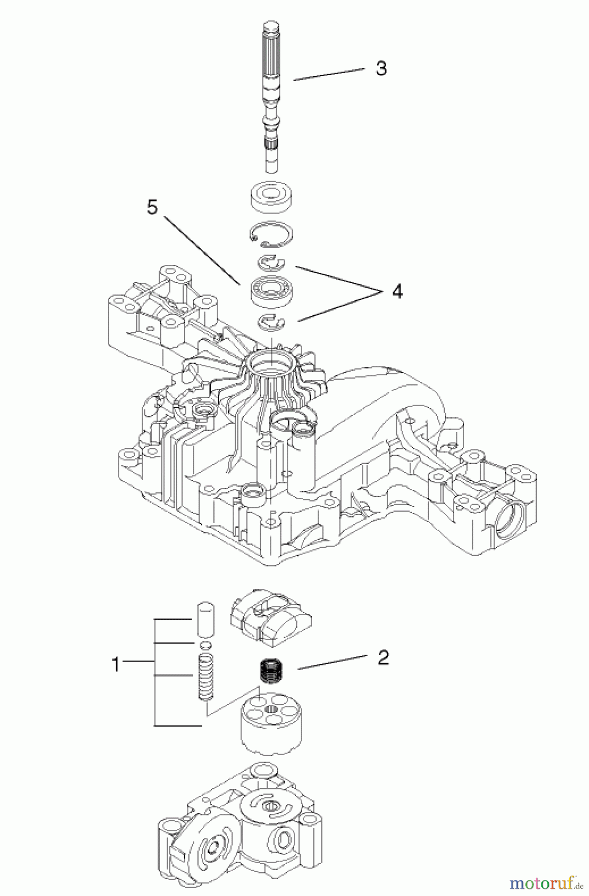  Toro Neu Mowers, Lawn & Garden Tractor Seite 1 74590 (190-DH) - Toro 190-DH Lawn Tractor, 2001 (210000001-210999999) PUMP SHAFT ASSEMBLY