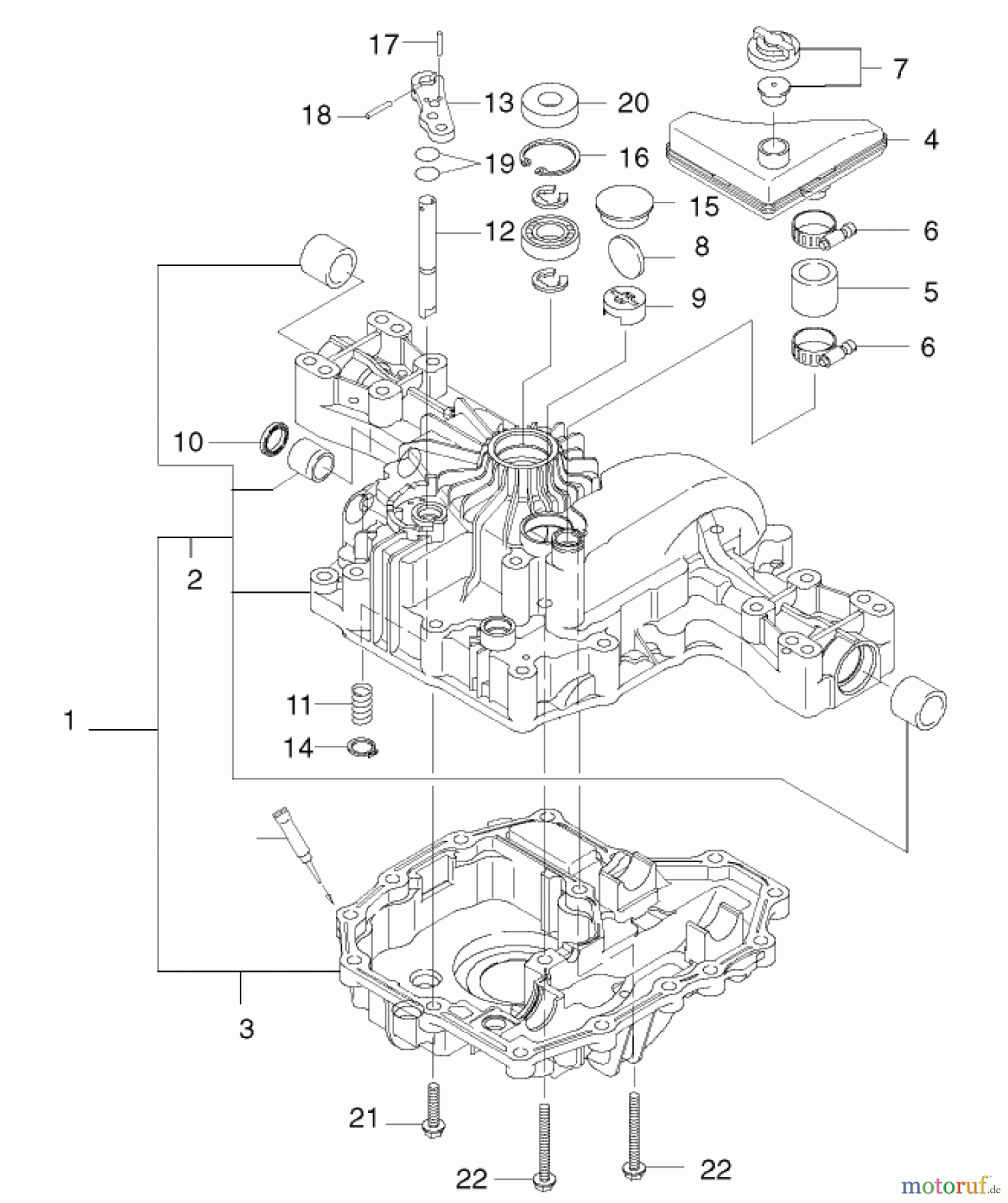  Toro Neu Mowers, Lawn & Garden Tractor Seite 1 74590 (190-DH) - Toro 190-DH Lawn Tractor, 2001 (210000001-210999999) TRANSAXLE CASE ASSEMBLY