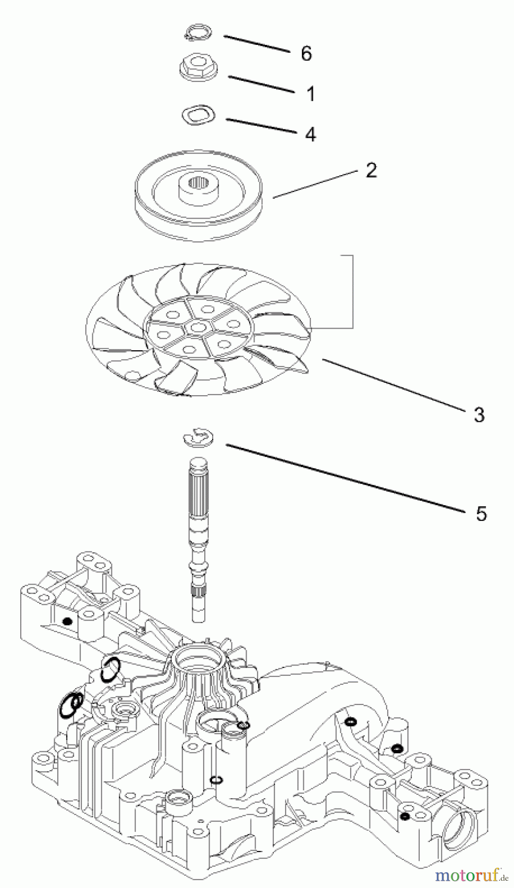  Toro Neu Mowers, Lawn & Garden Tractor Seite 1 74590 (190-DH) - Toro 190-DH Lawn Tractor, 2003 (230000001-230999999) FAN PULLEY ASSEMBLY