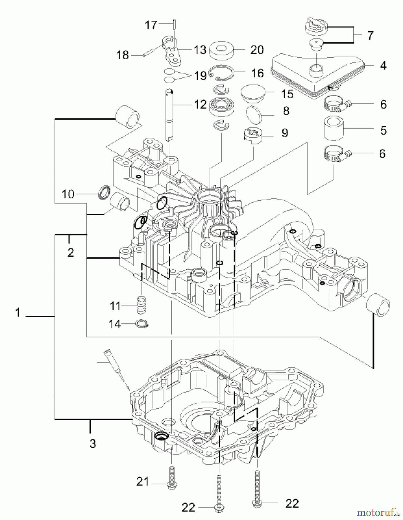  Toro Neu Mowers, Lawn & Garden Tractor Seite 1 74590 (190-DH) - Toro 190-DH Lawn Tractor, 2004 (240000001-240999999) TRANSAXLE CASE ASSEMBLY TRANSMISSION ASSEMBLY NO. 104-2889