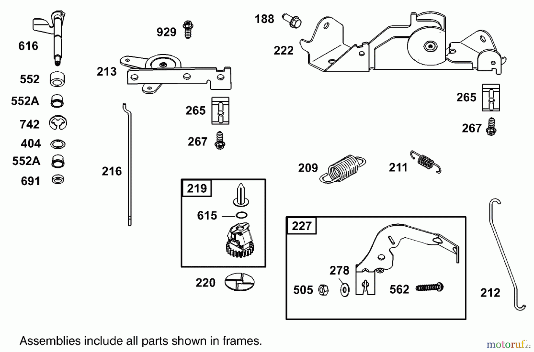  Toro Neu Mowers, Lawn & Garden Tractor Seite 1 74590 (DH 220) - Toro DH 220 Lawn Tractor, 2005 (250000001-250999999) GOVERNOR ASSEMBLY BRIGGS AND STRATTON 406777-0157-E1