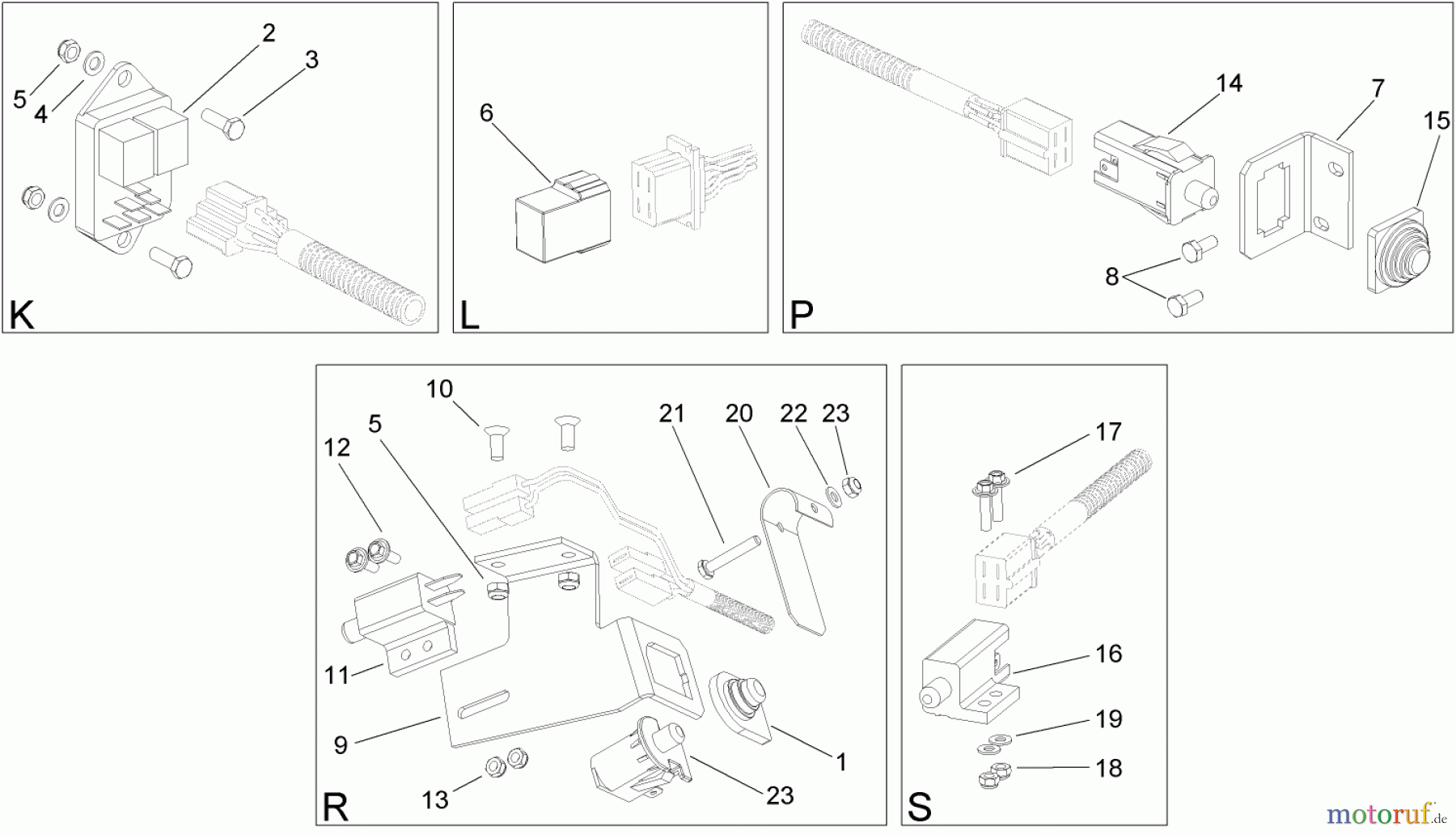  Toro Neu Mowers, Lawn & Garden Tractor Seite 1 74592 (DH 220) - Toro DH 220 Lawn Tractor, 2007 (270000001-270000651) ELECTRICAL SWITCH ASSEMBLY NO. 3