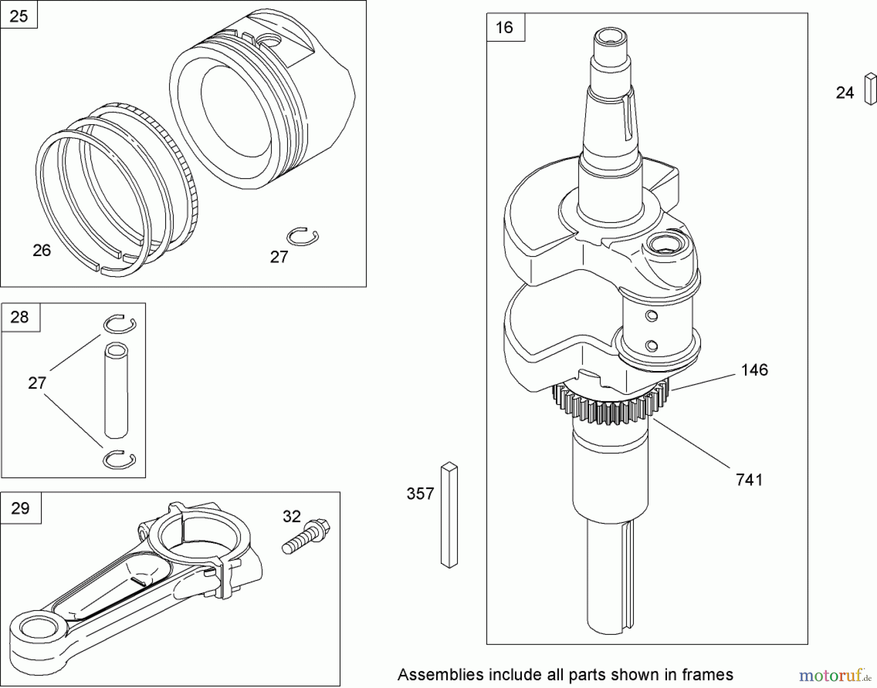  Toro Neu Mowers, Lawn & Garden Tractor Seite 1 74592 (DH 220) - Toro DH 220 Lawn Tractor, 2007 (270000652-270999999) CRANKSHAFT ASSEMBLY BRIGGS AND STRATTON 441677-0136-E1