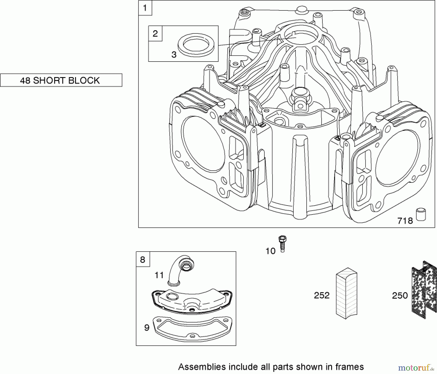  Toro Neu Mowers, Lawn & Garden Tractor Seite 1 74592 (DH 220) - Toro DH 220 Lawn Tractor, 2007 (270000652-270999999) CYLINDER ASSEMBLY BRIGGS AND STRATTON 441677-0136-E1