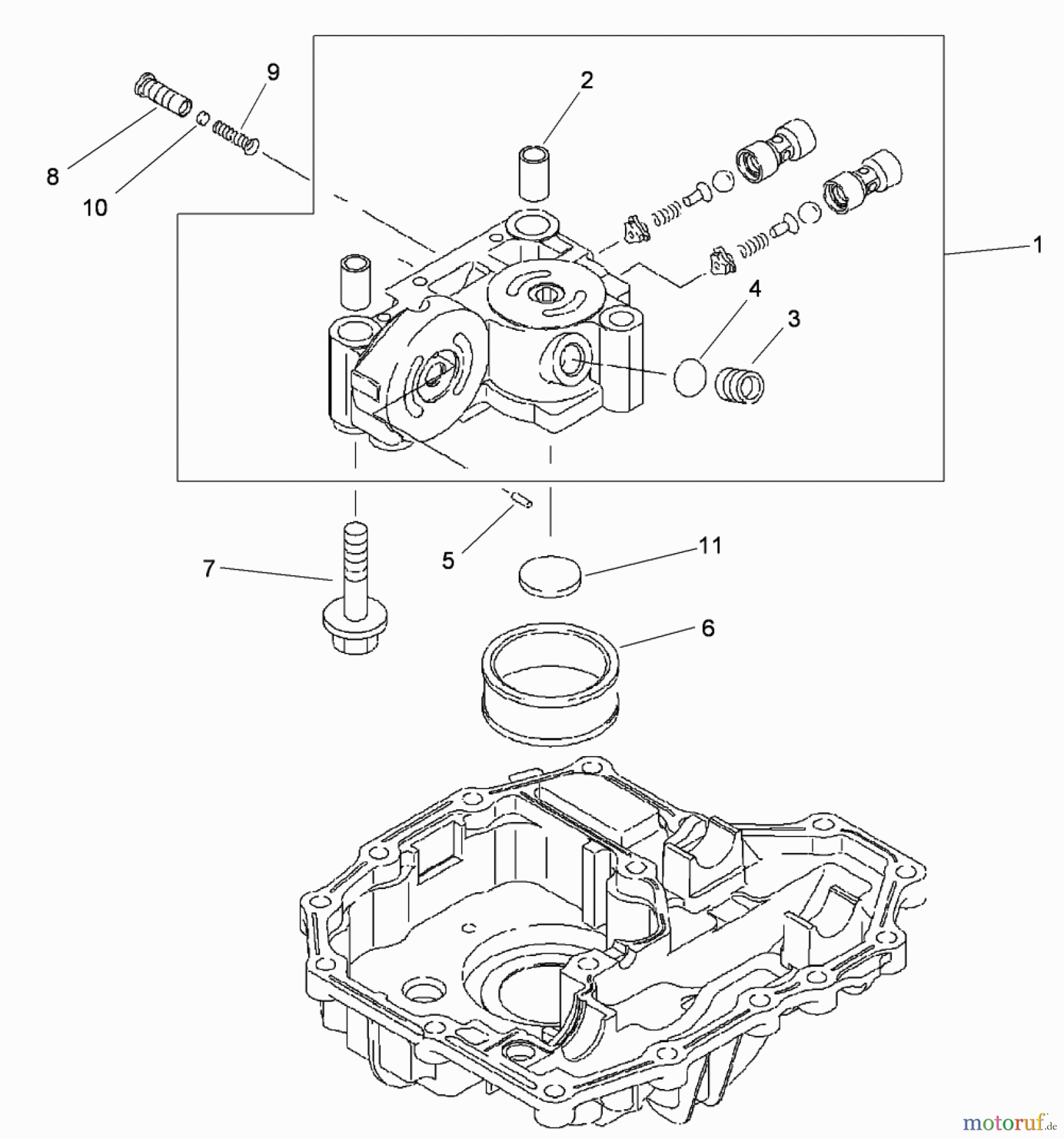  Toro Neu Mowers, Lawn & Garden Tractor Seite 1 74593 (DH 220) - Toro DH 220 Lawn Tractor, 2010 (310000001-310999999) CENTER CASE ASSEMBLY TRANSMISSION ASSEMBLY NO. 114-3155