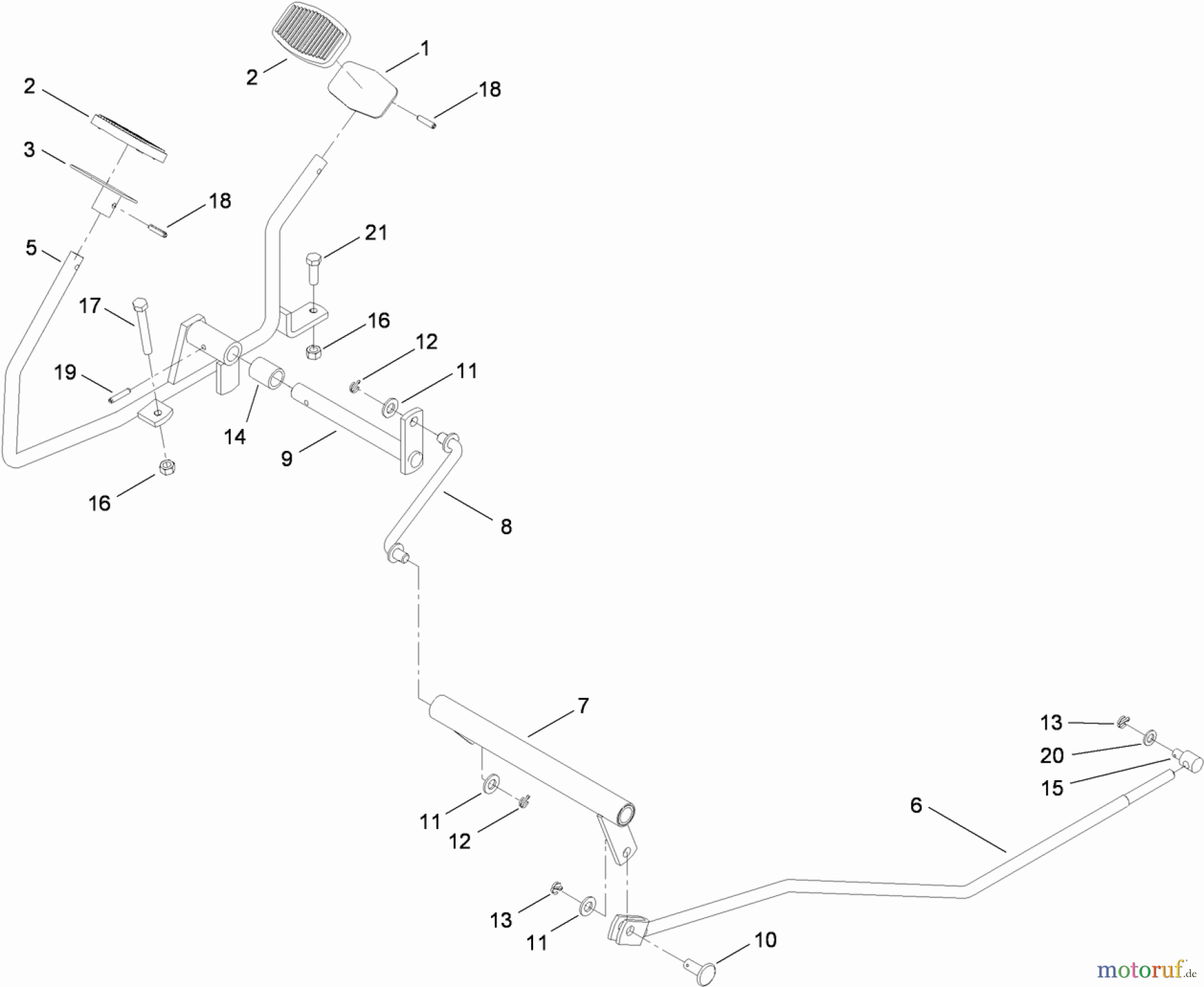  Toro Neu Mowers, Lawn & Garden Tractor Seite 1 74593 (DH 220) - Toro DH 220 Lawn Tractor, 2010 (310000001-310999999) OPERATION - TRAVEL PEDAL ASSEMBLY