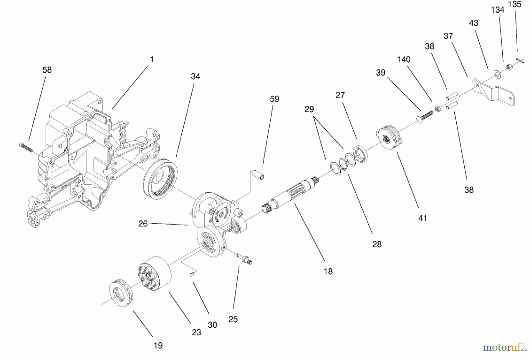  Toro Neu Mowers, Lawn & Garden Tractor Seite 1 77104 (16-38H) - Toro 16-38H Lawn Tractor, 2000 (200000001-200999999) HYDRO TRANSAXLE ASSEMBLY #4