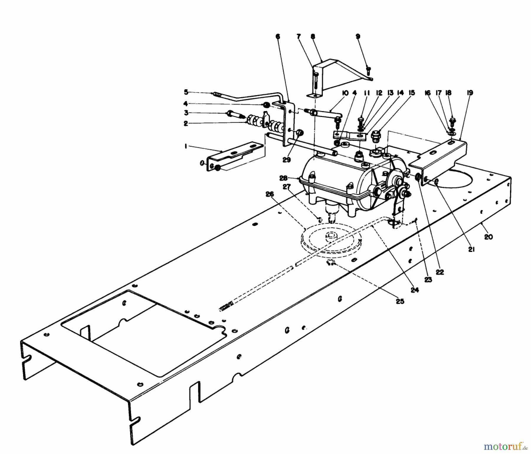  Toro Neu Mowers, Rear-Engine Rider 56138 (8-32) - Toro 8-32 Rear Engine Rider, 1985 (5000001-5999999) TRANSMISSION LINKAGE ASSEMBLY