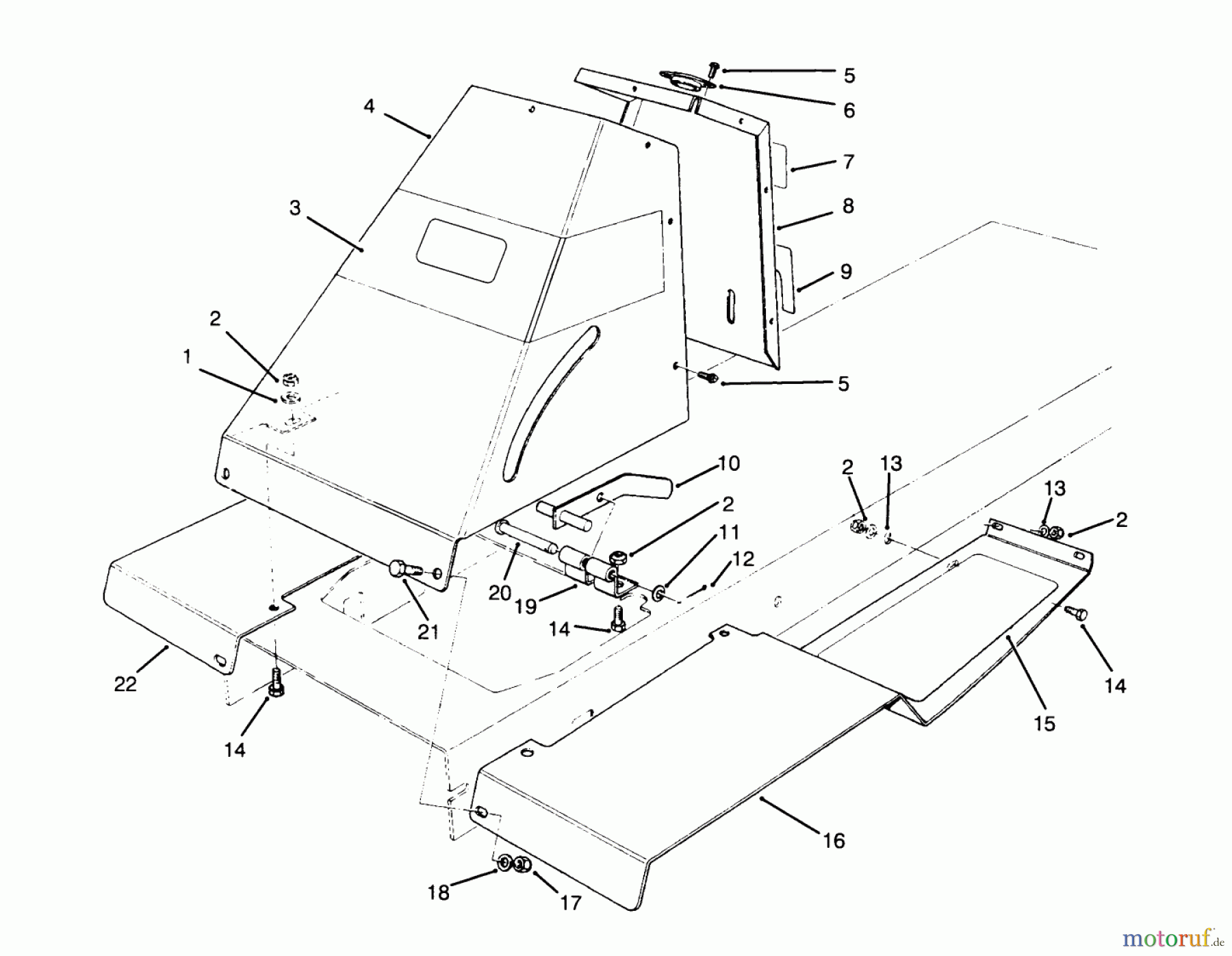  Toro Neu Mowers, Rear-Engine Rider 70080 (10-32) - Toro 10-32 Recycler Rider, 1995 (5900001-5999999) FRONT TOWER ASSEMBLY