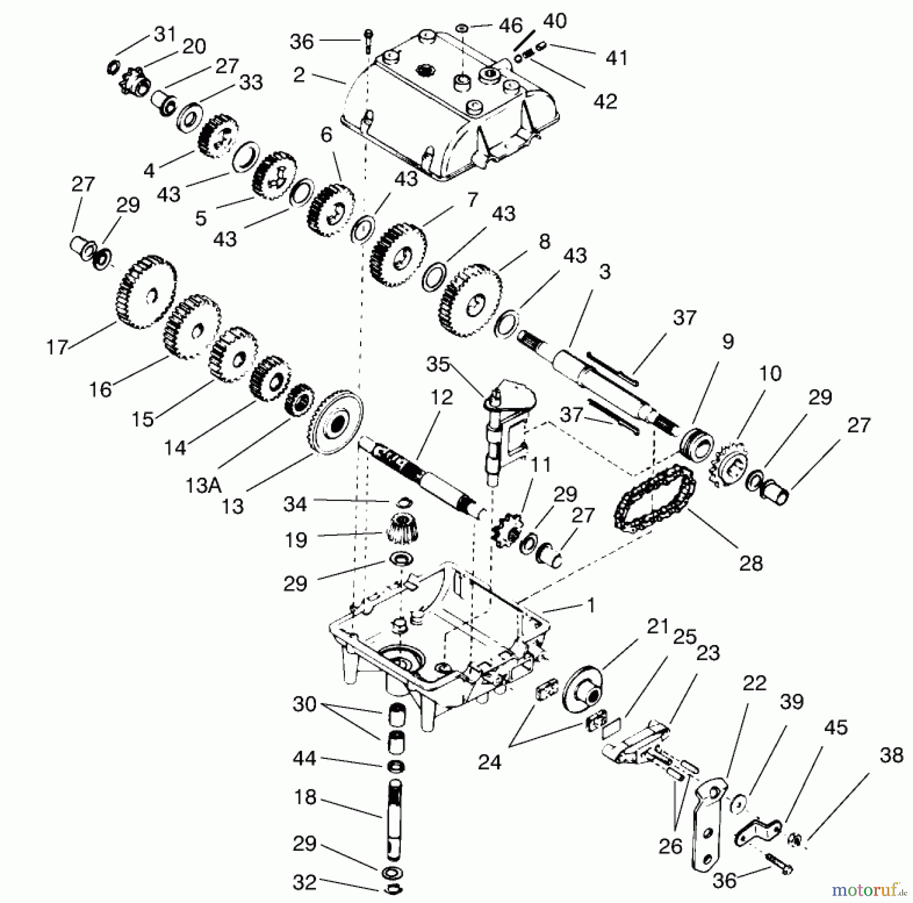  Toro Neu Mowers, Rear-Engine Rider 70122 (8-25) - Toro 8-25 Rear Engine Rider, 2001 (210000001-210999999) TRANSMISSION PEERLESS MODEL 700-025