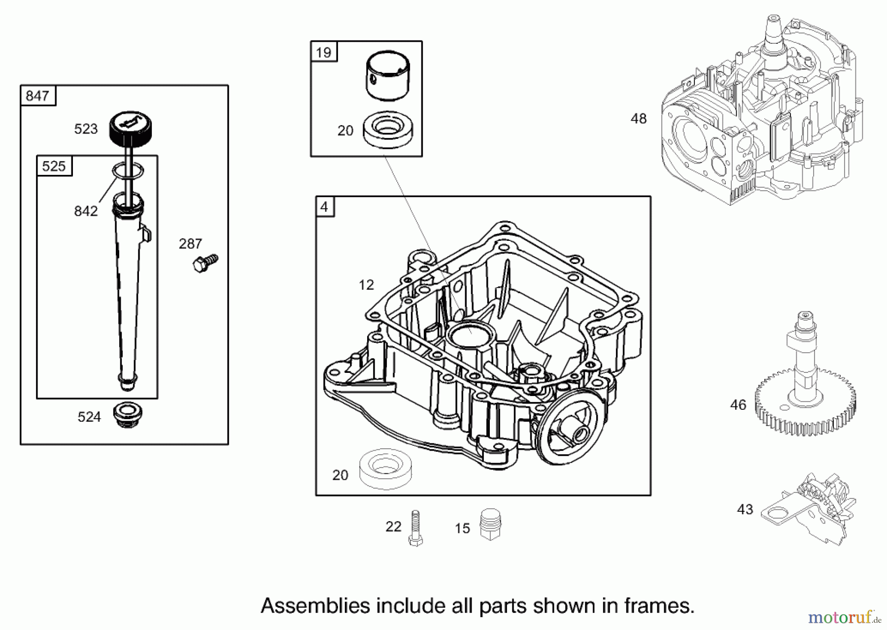  Toro Neu Mowers, Rear-Engine Rider 70125 (13-32G) - Toro 13-32G Rear Engine Rider, 2003 (230000001-230999999) CRANKCASE ASSEMBLY ENGINE BRIGGS AND STRATTON MODEL 28M707-1127-E1