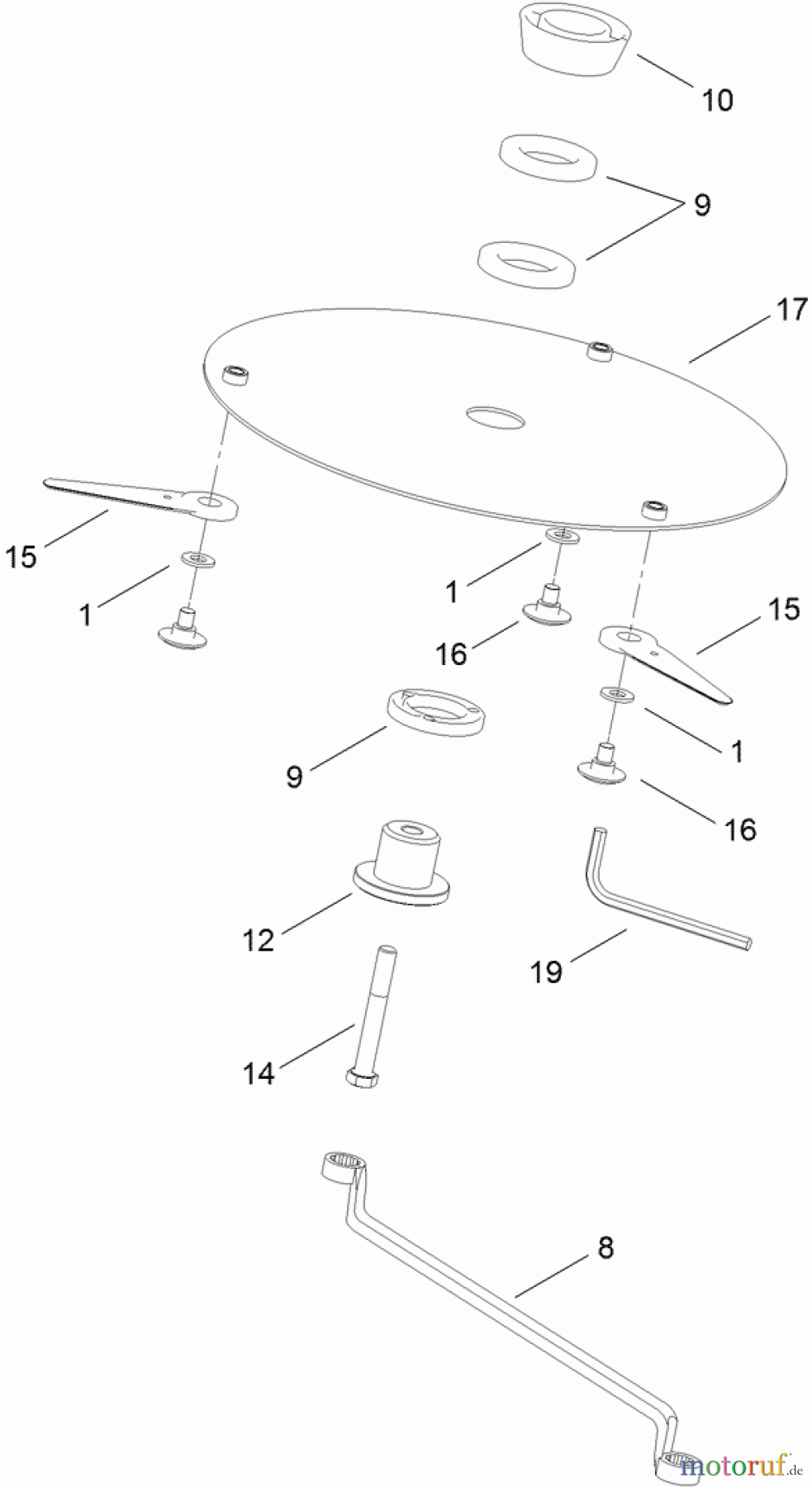  Toro Neu Mowers, Walk-Behind Seite 1 02601 - Toro HoverPro 450 Mower, 2012 (SN 312000001-312999999) CUTTING ASSEMBLY