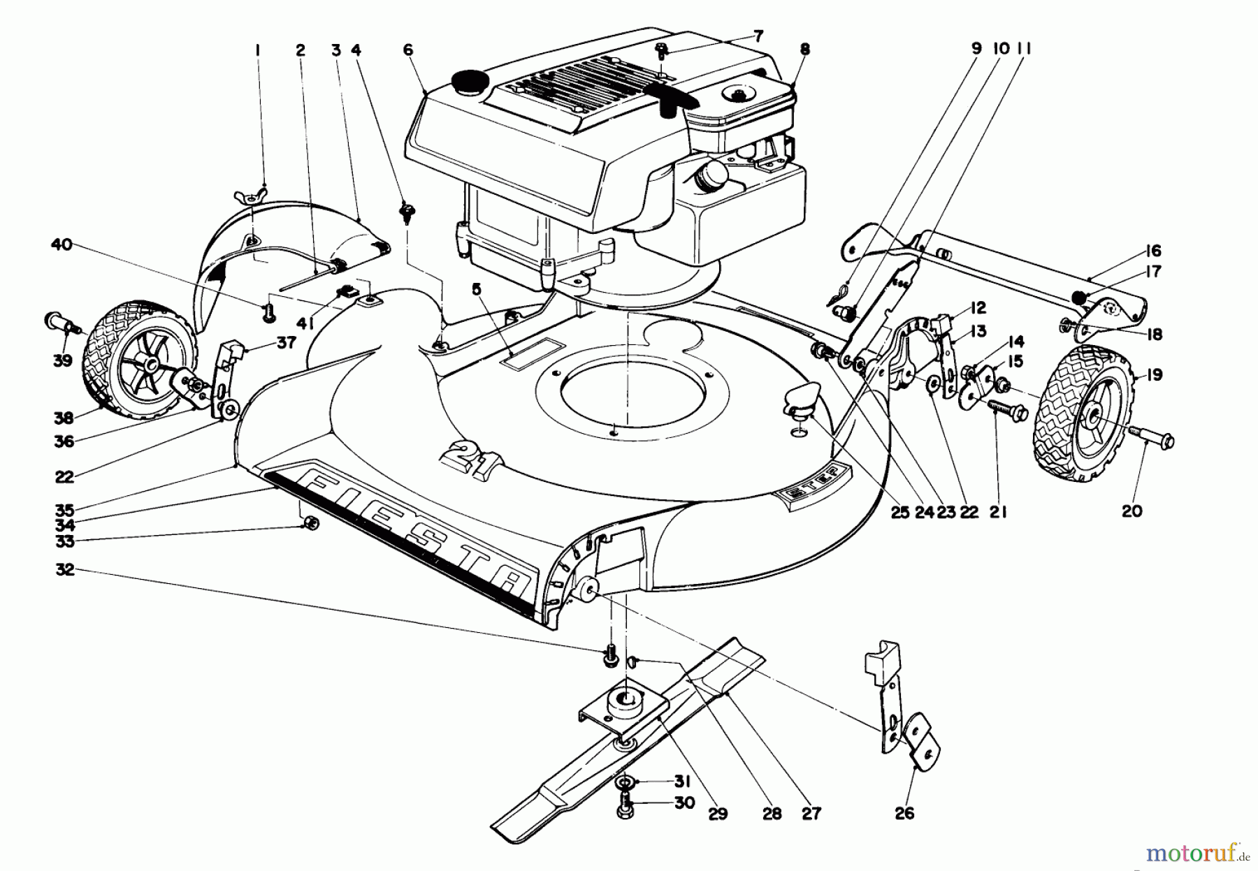  Toro Neu Mowers, Walk-Behind Seite 1 16222 - Toro Lawnmower, 1971 (1000001-1999999) HOUSING AND ENGINE ASSEMBLY MODEL NO-S. 16000 AND 16111