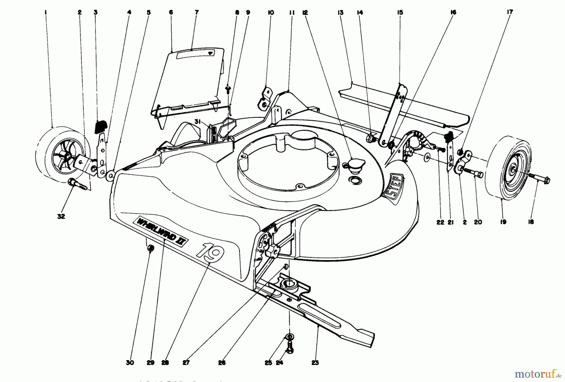  Toro Neu Mowers, Walk-Behind Seite 1 16009 - Toro Whirlwind II Lawnmower, 1978 (8000001-8999999) HOUSING ASSEMBLY MODEL 16009 & 16113