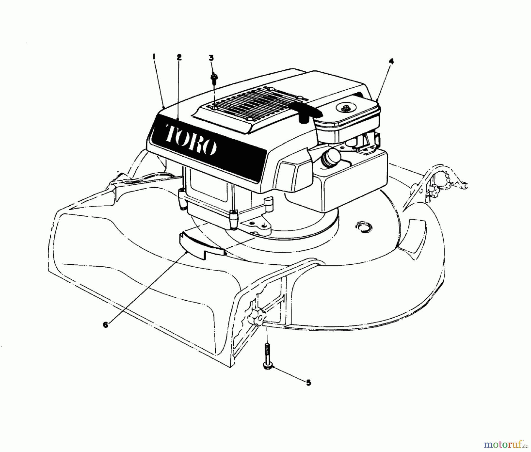  Toro Neu Mowers, Walk-Behind Seite 1 16287 - Toro Whirlwind II Lawnmower, 1977 (7000001-7999999) ENGINE ASSEMBLY MODEL 16067 & 16155