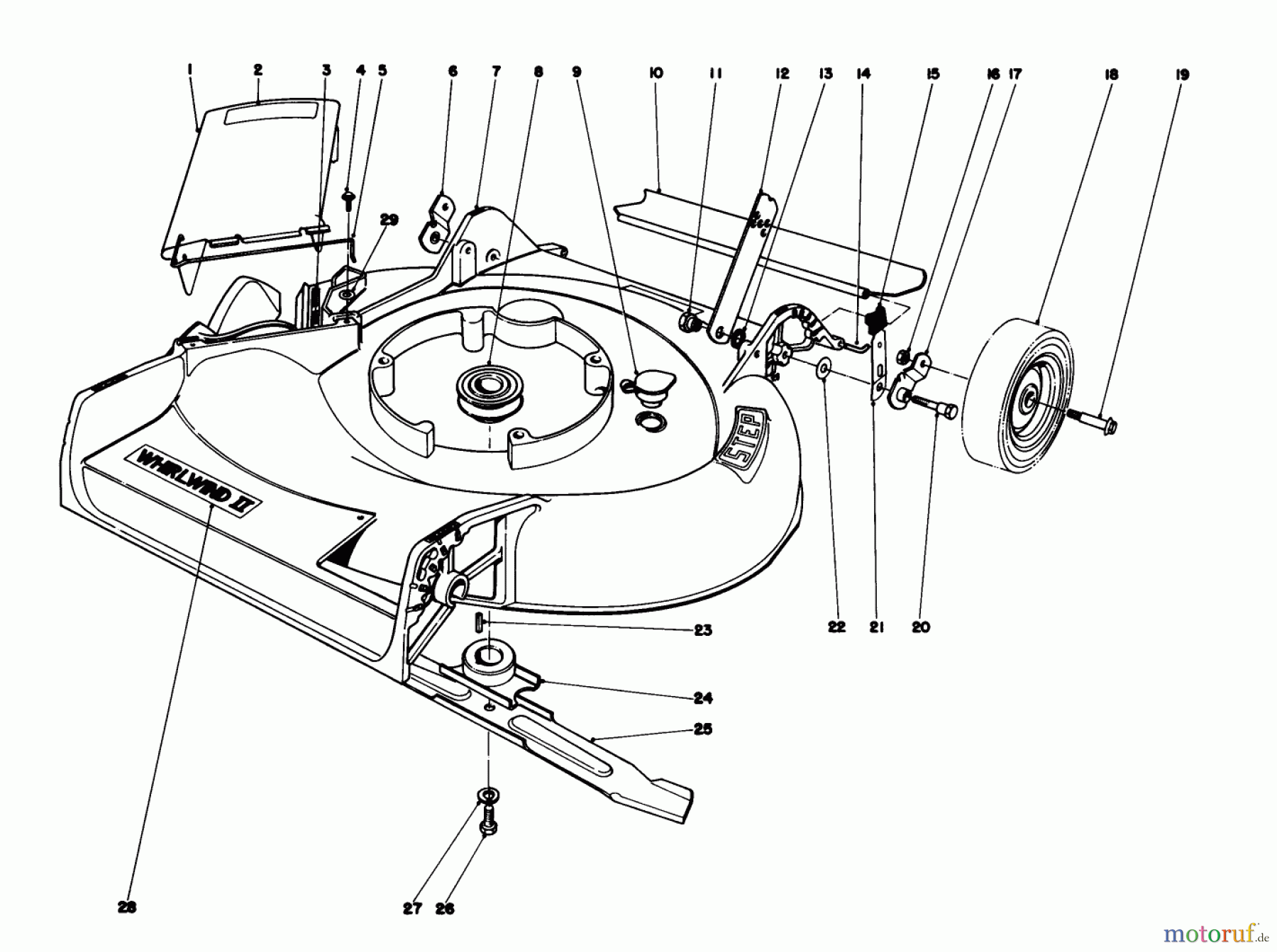  Toro Neu Mowers, Walk-Behind Seite 1 16067 - Toro Whirlwind II Lawnmower, 1978 (8000001-8999999) HOUSING ASSEMBLY MODEL 16287