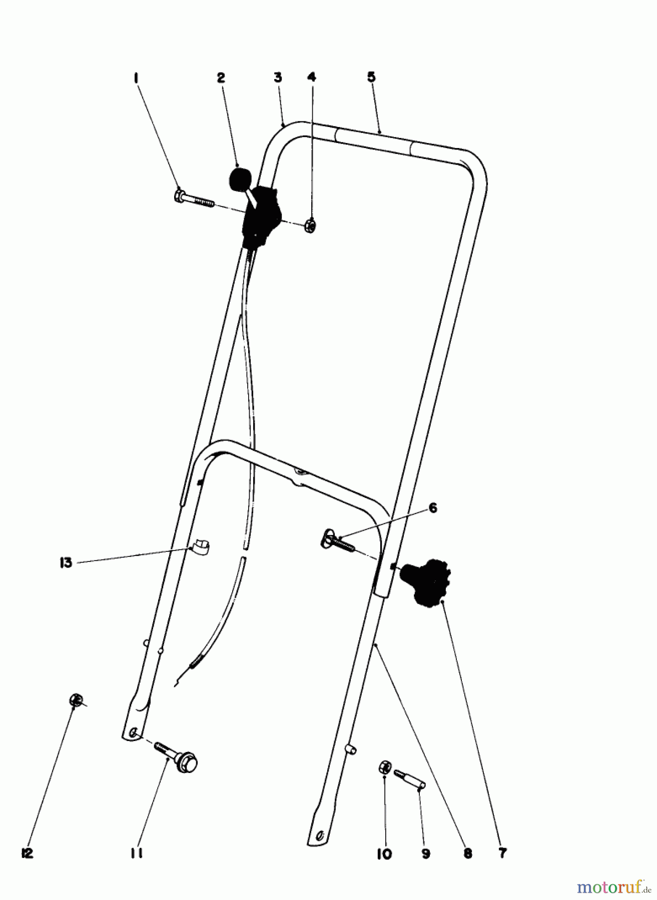  Toro Neu Mowers, Walk-Behind Seite 1 16165 - Toro Lawnmower, 1982 (2000001-2999999) HANDLE ASSEMBLY MODEL 16077 AND 16165