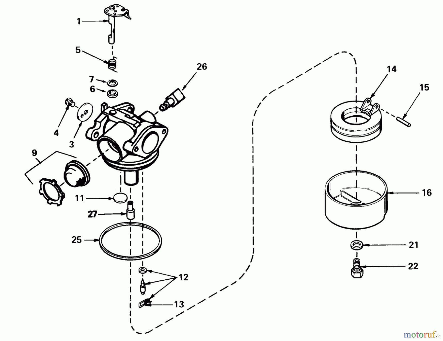  Toro Neu Mowers, Walk-Behind Seite 1 16165 - Toro Lawnmower, 1983 (3000001-3999999) CARBURETOR NO. 632050A