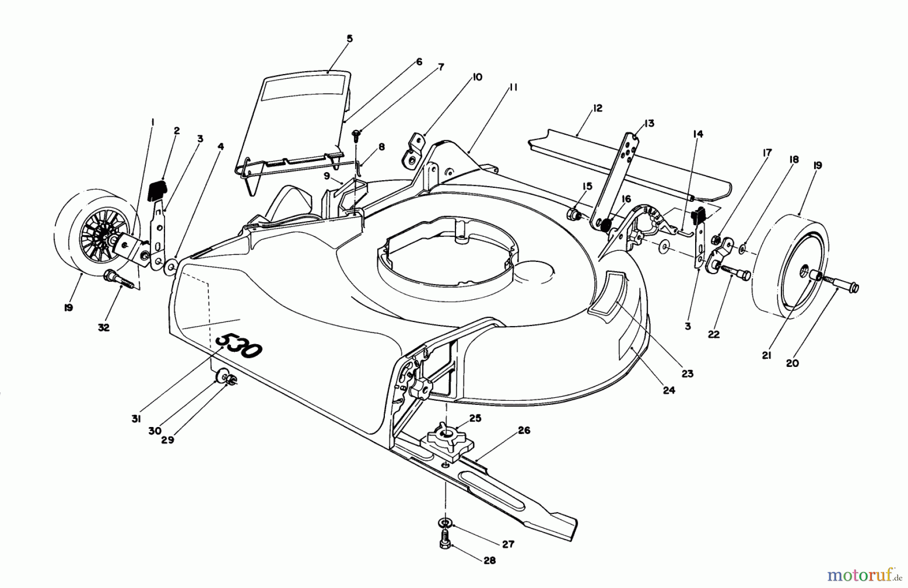  Toro Neu Mowers, Walk-Behind Seite 1 16165C - Toro Lawnmower, 1985 (5000001-5999999) HOUSING ASSEMBLY