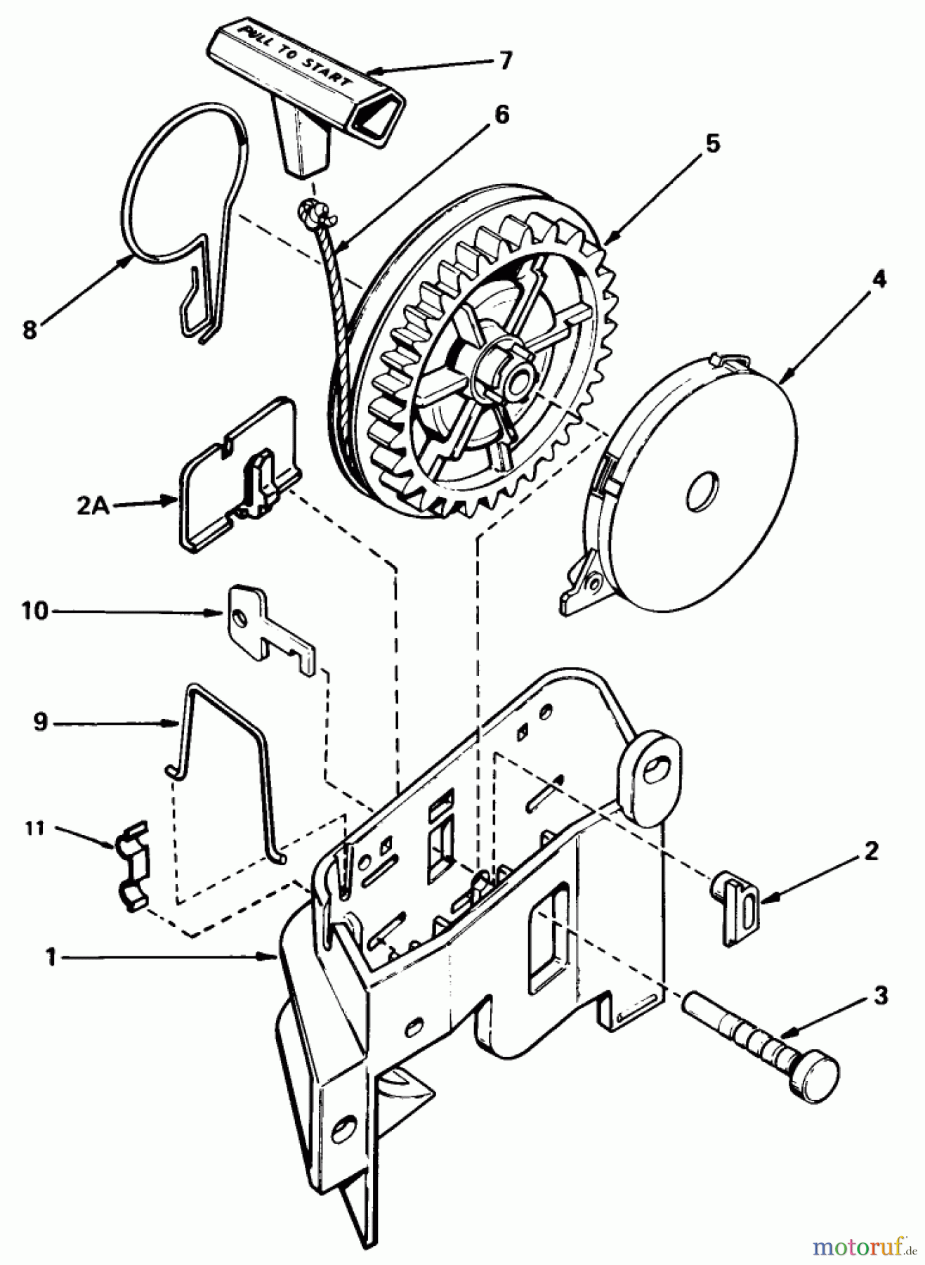  Toro Neu Mowers, Walk-Behind Seite 1 16165C - Toro Lawnmower, 1985 (5000001-5999999) REWIND STARTER NO. 590531