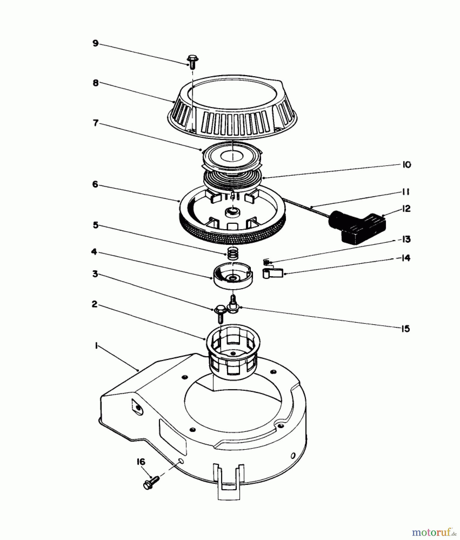  Toro Neu Mowers, Walk-Behind Seite 1 16202 - Toro Lawnmower, 1984 (4000001-4999999) RECOIL ASSEMBLY