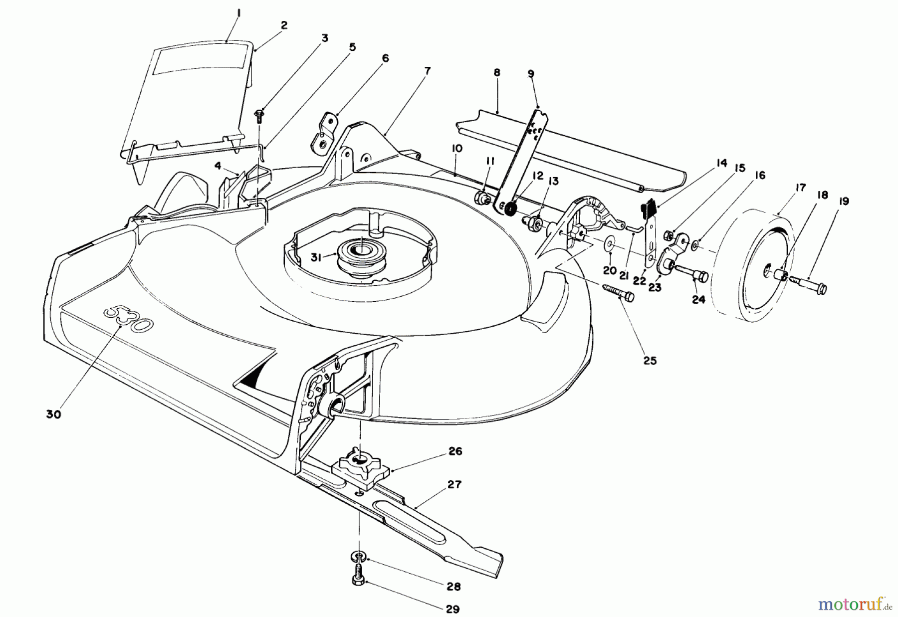  Toro Neu Mowers, Walk-Behind Seite 1 16212 - Toro Lawnmower, 1984 (4000001-4999999) HOUSING ASSEMBLY