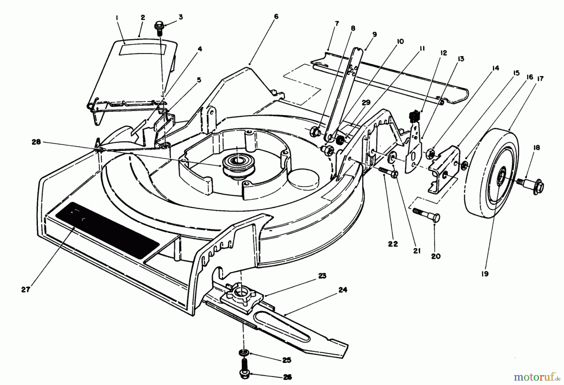  Toro Neu Mowers, Walk-Behind Seite 1 16212 - Toro Lawnmower, 1990 (0000001-0999999) HOUSING ASSEMBLY