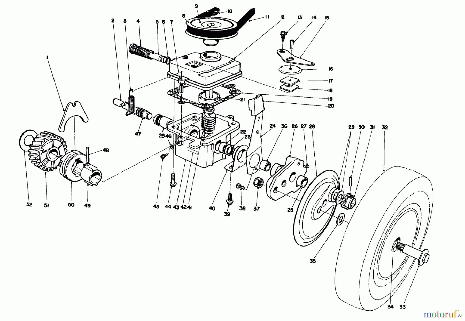  Toro Neu Mowers, Walk-Behind Seite 1 16212B - Toro Lawnmower, 1992 (2000001-2999999) GEAR CASE ASSEMBLY