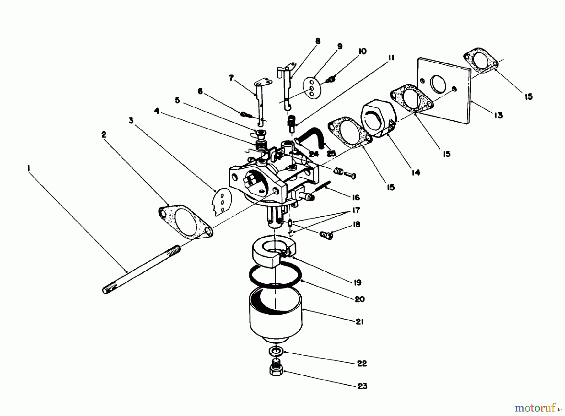  Toro Neu Mowers, Walk-Behind Seite 1 16212B - Toro Lawnmower, 1993 (39000001-39999999) CARBURETOR ASSEMBLY (MODEL NO. 47PN2-1)