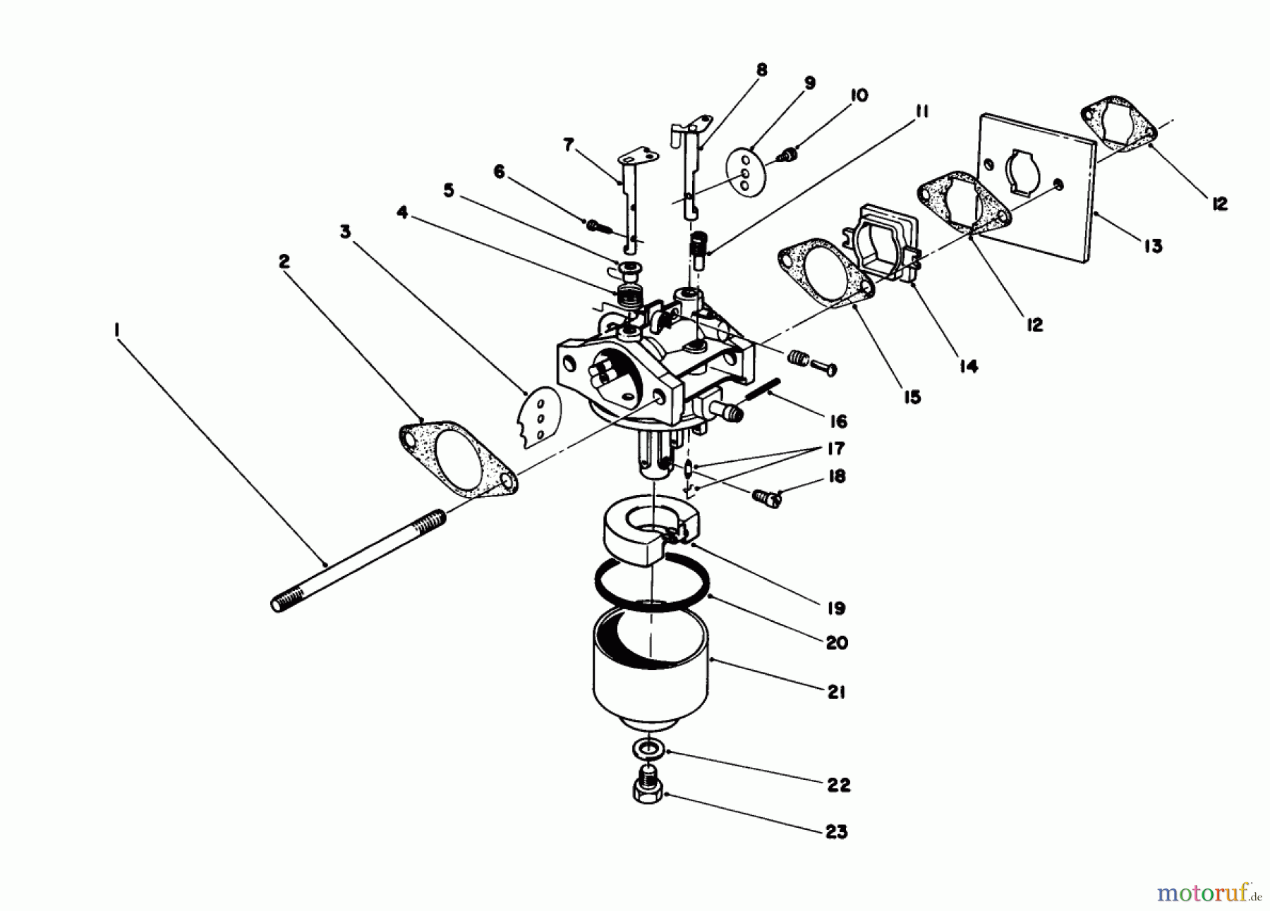  Toro Neu Mowers, Walk-Behind Seite 1 16212C - Toro Lawnmower, 1987 (7000001-7999999) CARBURETOR ASSEMBLY (MODEL NO. 47PG6)