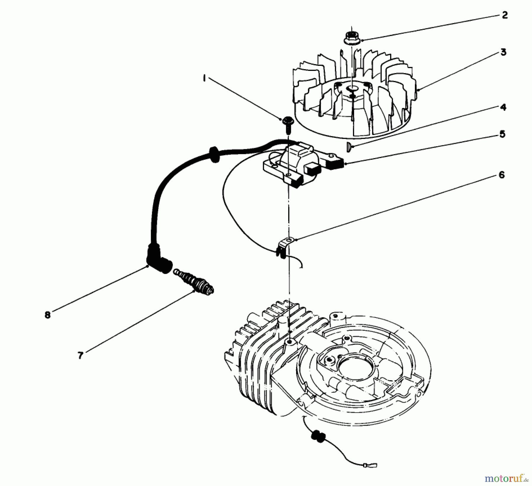  Toro Neu Mowers, Walk-Behind Seite 1 16212C - Toro Lawnmower, 1987 (7000001-7999999) IGNITION ASSEMBLY (MODEL NO. 47PG6)