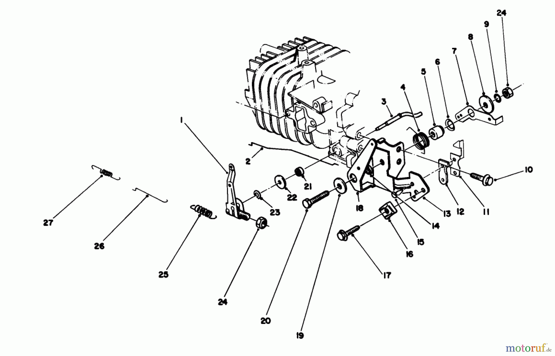  Toro Neu Mowers, Walk-Behind Seite 1 16212C - Toro Lawnmower, 1988 (8000001-8999999) GOVERNOR ASSEMBLY (MODEL NO. 47PH-7)