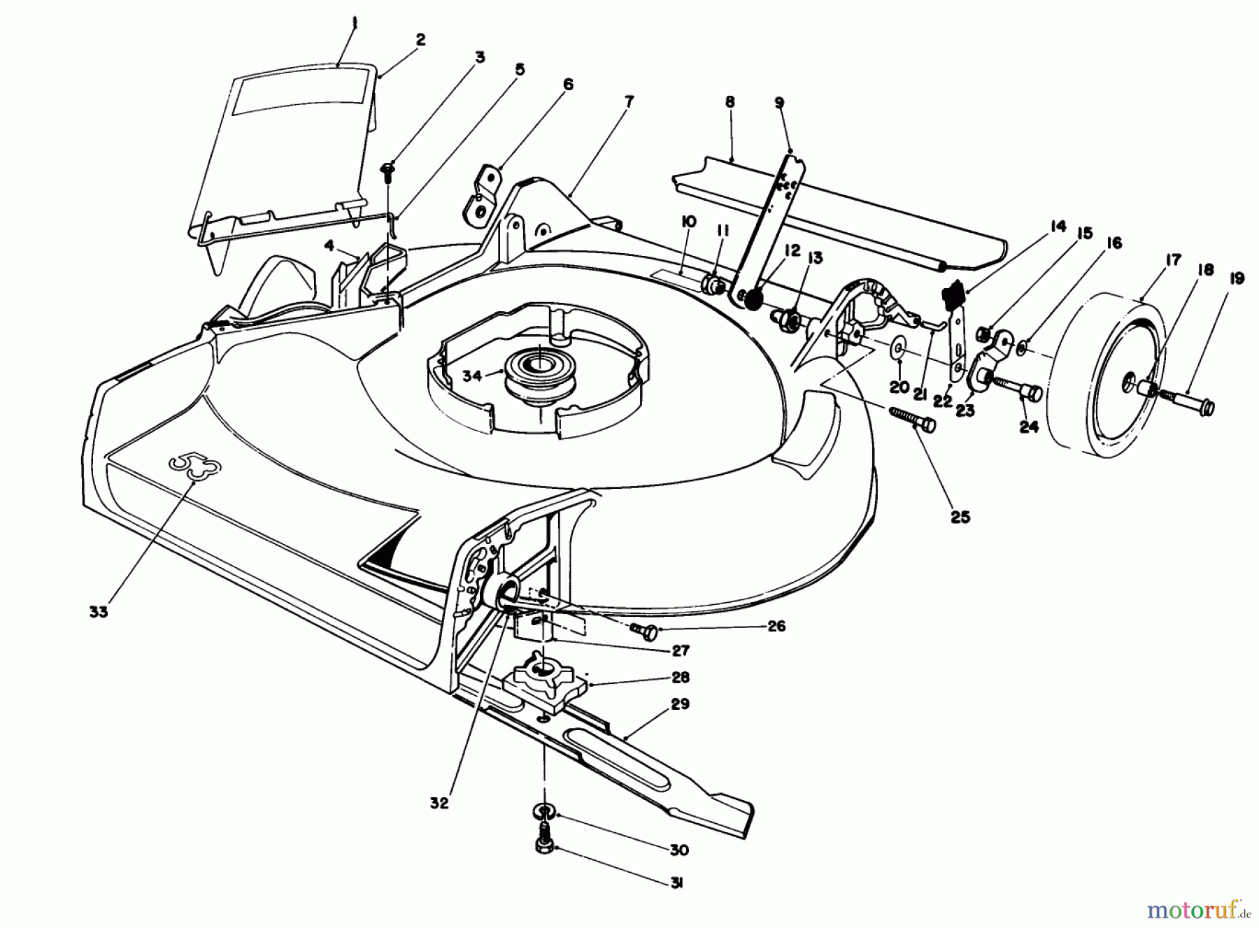  Toro Neu Mowers, Walk-Behind Seite 1 16212C - Toro Lawnmower, 1988 (8000001-8999999) HOUSING ASSEMBLY