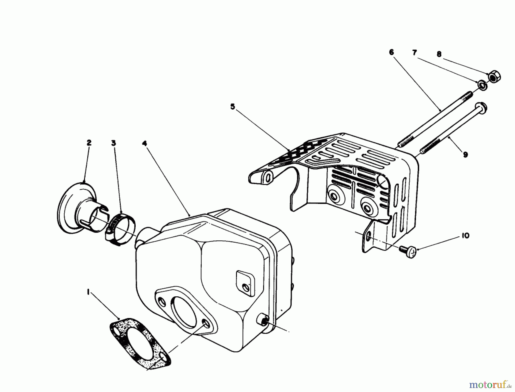  Toro Neu Mowers, Walk-Behind Seite 1 16212C - Toro Lawnmower, 1988 (8000001-8999999) MUFFLER ASSEMBLY (MODEL NO. 47PH-7)