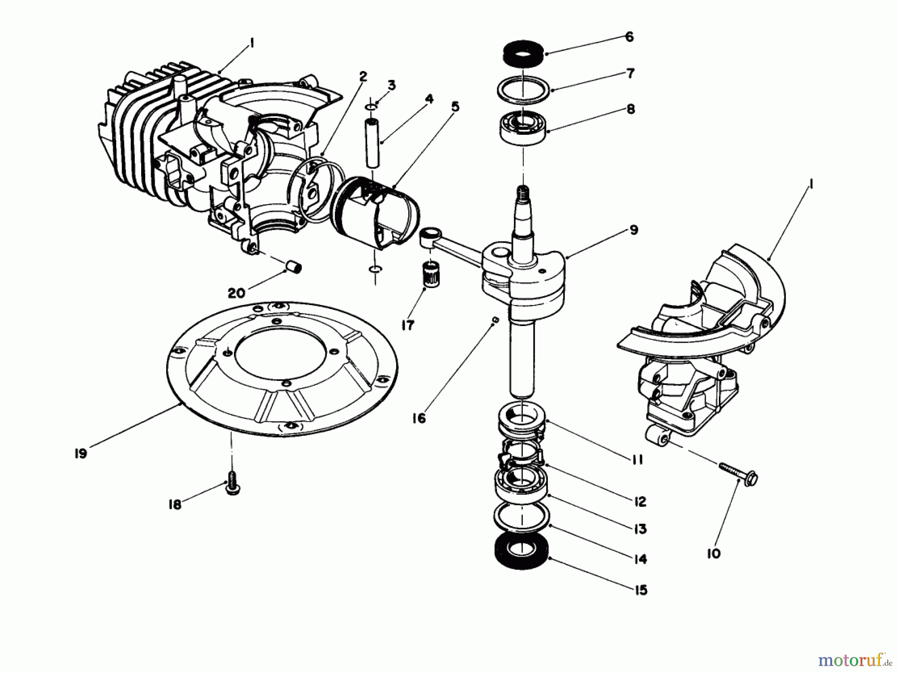  Toro Neu Mowers, Walk-Behind Seite 1 16212C - Toro Lawnmower, 1989 (9000001-9999999) CRANKSHAFT ASSEMBLY (MODEL NO. 47PJ8)