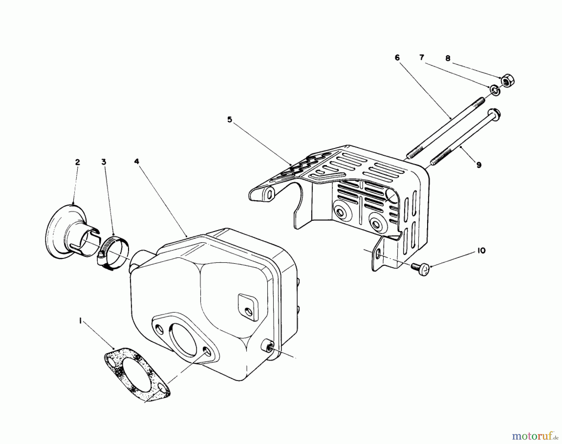  Toro Neu Mowers, Walk-Behind Seite 1 16212WG - Toro Lawnmower, 1990 (0000001-0999999) MUFFLER ASSEMBLY (MODEL NO. 47PK9)