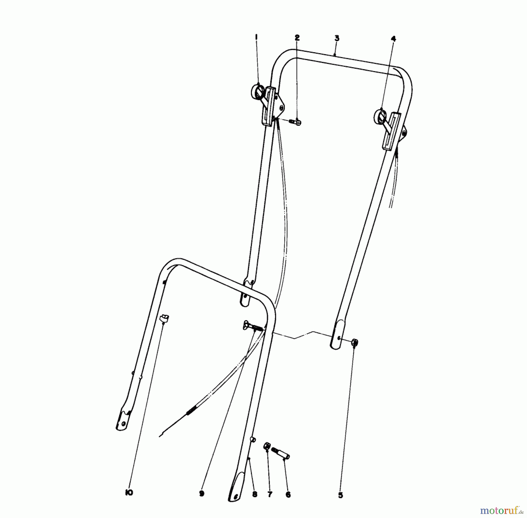  Toro Neu Mowers, Walk-Behind Seite 1 16268 - Toro Whirlwind Lawnmower, 1975 (5000001-5999999) HANDLE ASSEMBLY