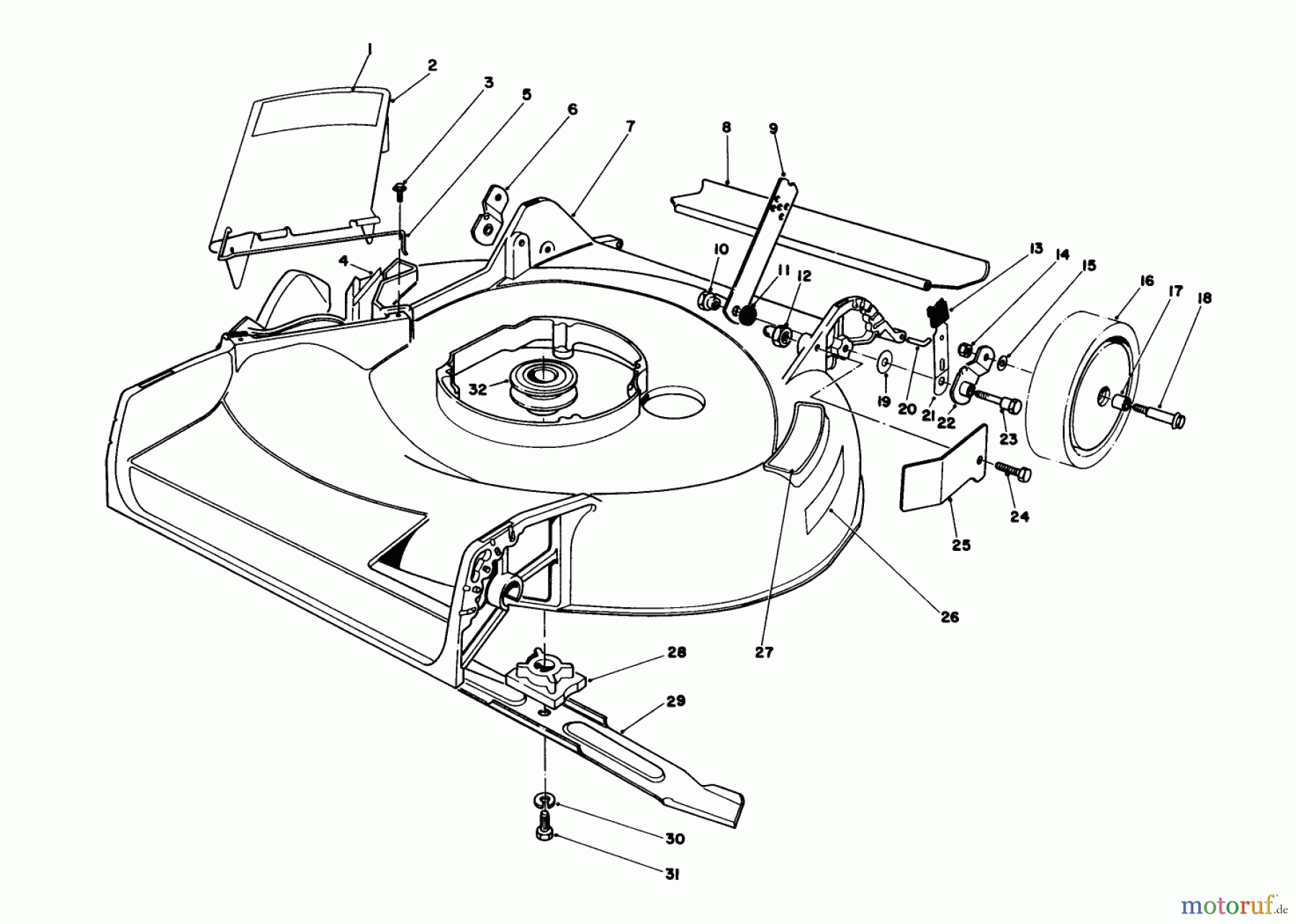  Toro Neu Mowers, Walk-Behind Seite 1 16299C - Toro Lawnmower, 1986 (6000001-6999999) HOUSING ASSEMBLY