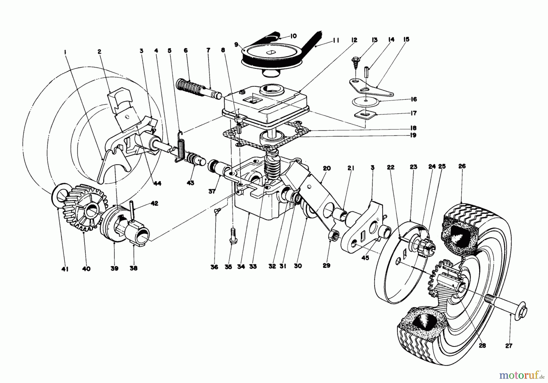  Toro Neu Mowers, Walk-Behind Seite 1 16320 - Toro Lawnmower, 1979 (9000001-9999999) GEAR BOX ASSEMBLY MODEL 16320