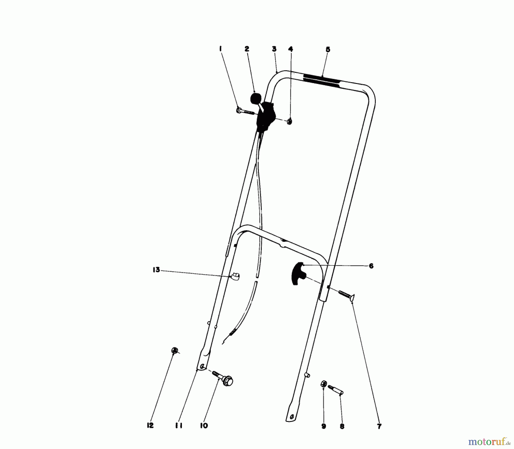  Toro Neu Mowers, Walk-Behind Seite 1 16300 - Toro Lawnmower, 1981 (1000001-1999999) HANDLE ASSEMBLY