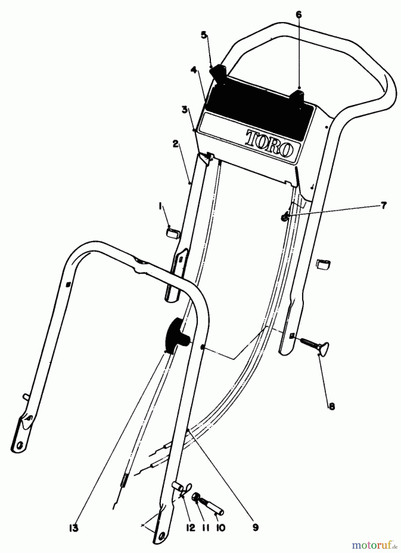  Toro Neu Mowers, Walk-Behind Seite 1 16320 - Toro Lawnmower, 1980 (0000001-0999999) HANDLE ASSEMBLY