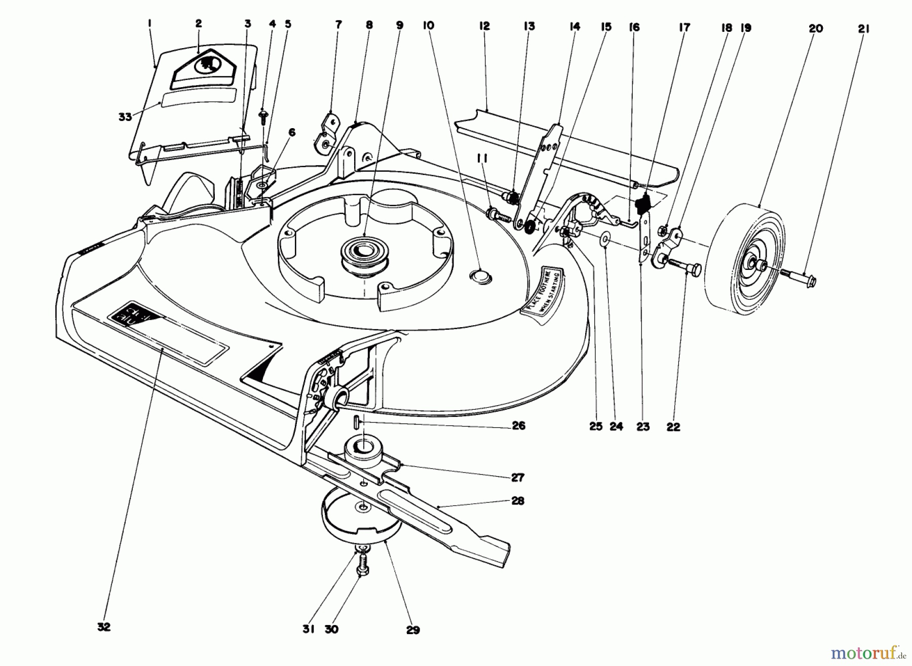  Toro Neu Mowers, Walk-Behind Seite 1 16320 - Toro Lawnmower, 1981 (1000001-1999999) HOUSING ASSEMBLY