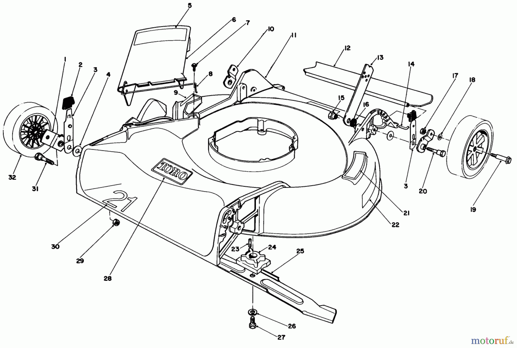  Toro Neu Mowers, Walk-Behind Seite 1 16330 - Toro Lawnmower, 1983 (3000001-3999999) HOUSING ASSEMBLY