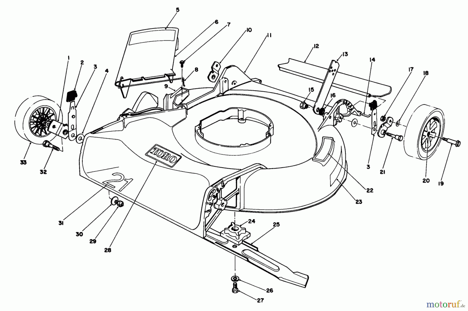  Toro Neu Mowers, Walk-Behind Seite 1 16330 - Toro Lawnmower, 1985 (5000001-5999999) HOUSING ASSEMBLY