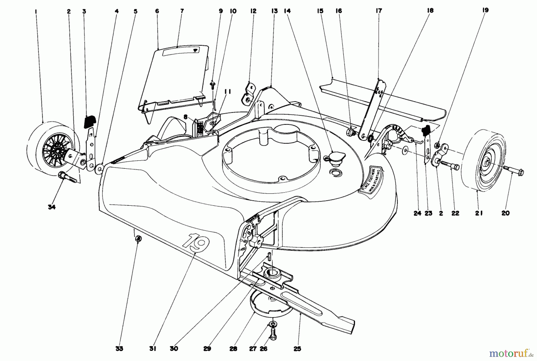  Toro Neu Mowers, Walk-Behind Seite 1 16350 - Toro Lawnmower, 1980 (0000001-0999999) HOUSING ASSEMBLY