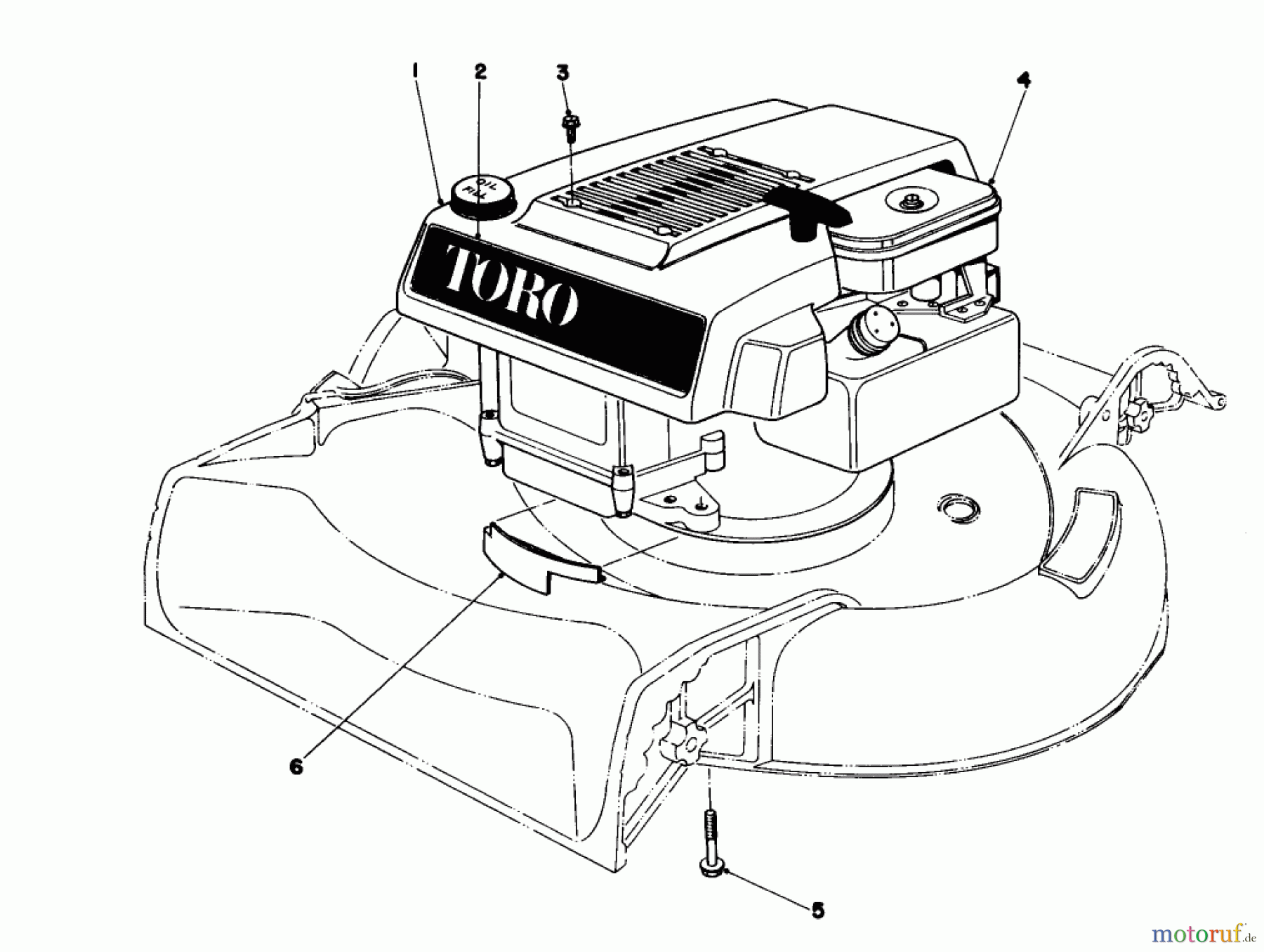  Toro Neu Mowers, Walk-Behind Seite 1 16360 - Toro Whirlwind, 1979 (9000001-9999999) ENGINE ASSEMBLY MODEL 16360 AND 16370